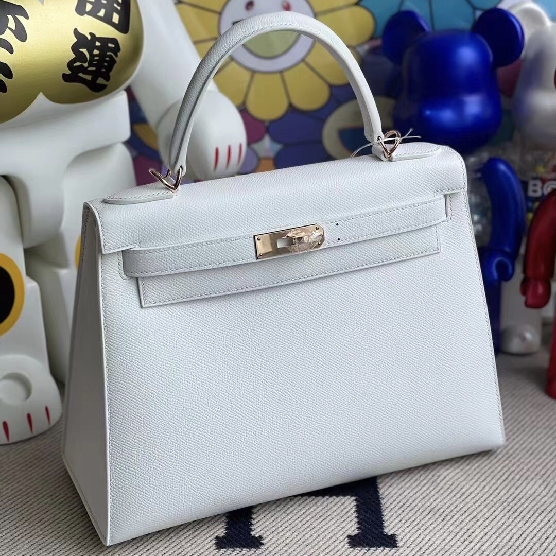 United Arab Emirates Abu Dhabi Hermes Kelly 28cm Epsom 01 White GHW