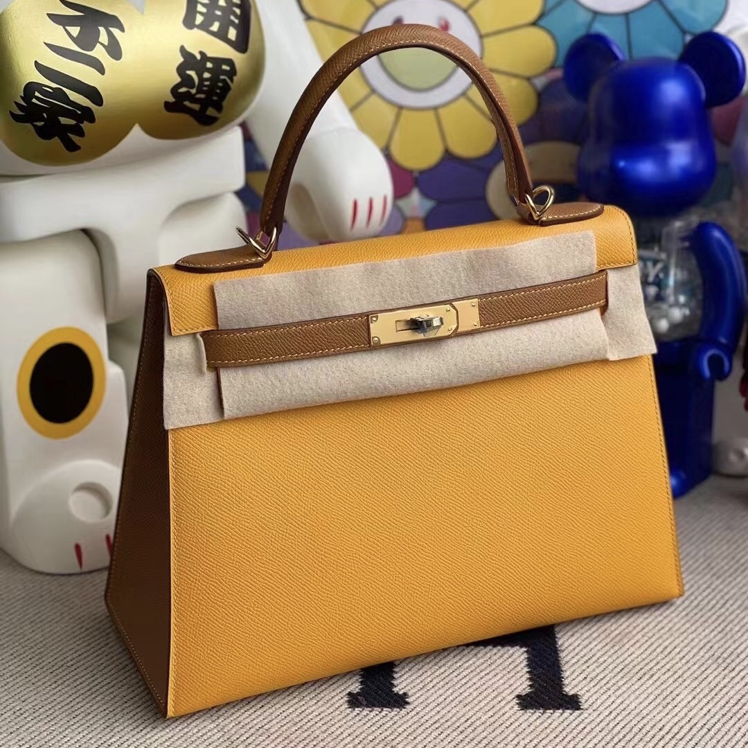 United Arab Emirates Hermes Kelly 28 Hss Epsom 9V Jaune Dor 37 gold GHW