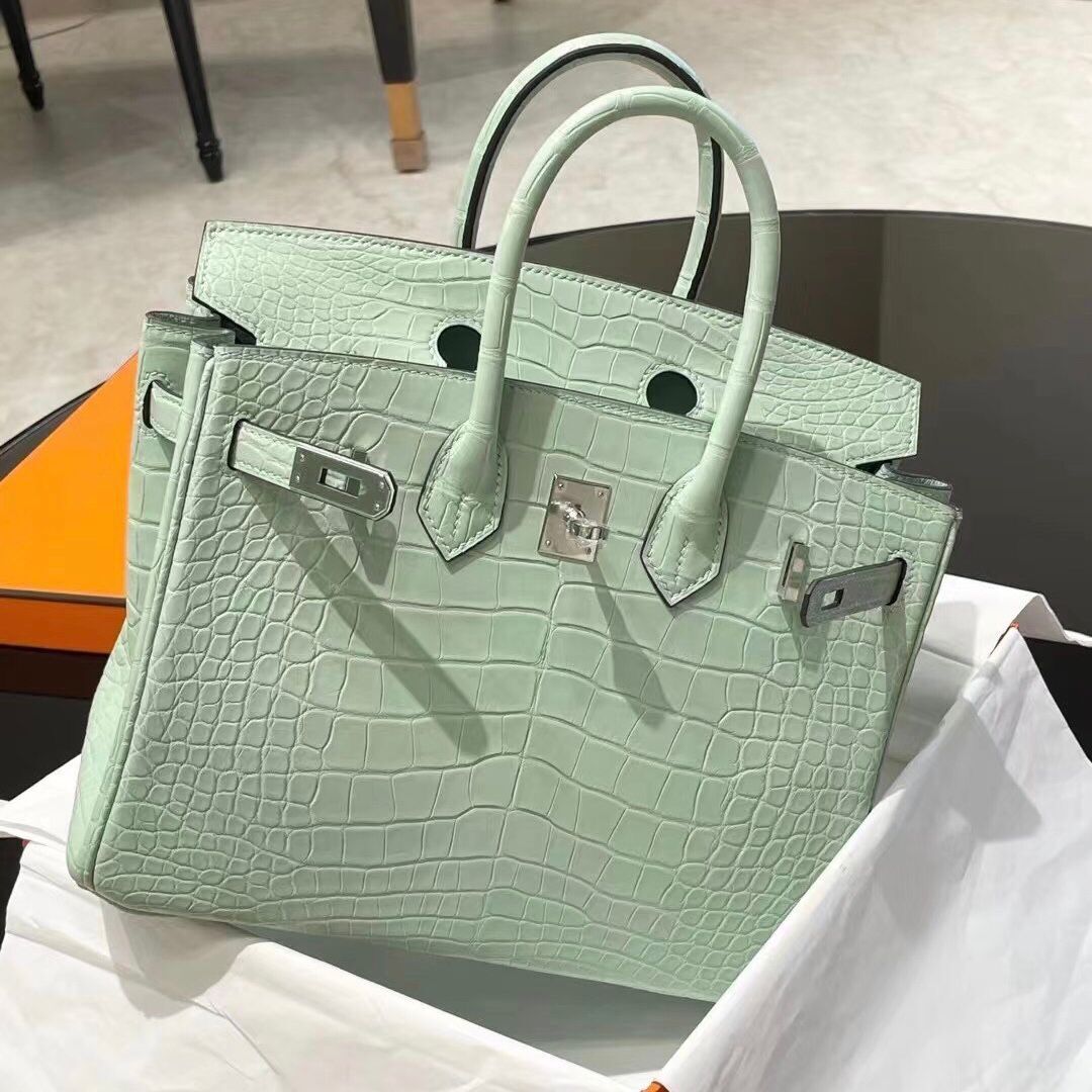 United Arab Emirates Dubai Hermes Birkin 25 6U Vert Dfau 薄荷綠 Alligator Crocodile