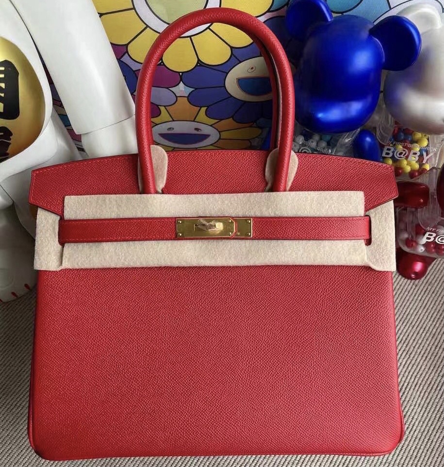 Hermes Birkin 30cm Q5 Rose casaque 國旗紅 Epsom 掌紋皮 金扣