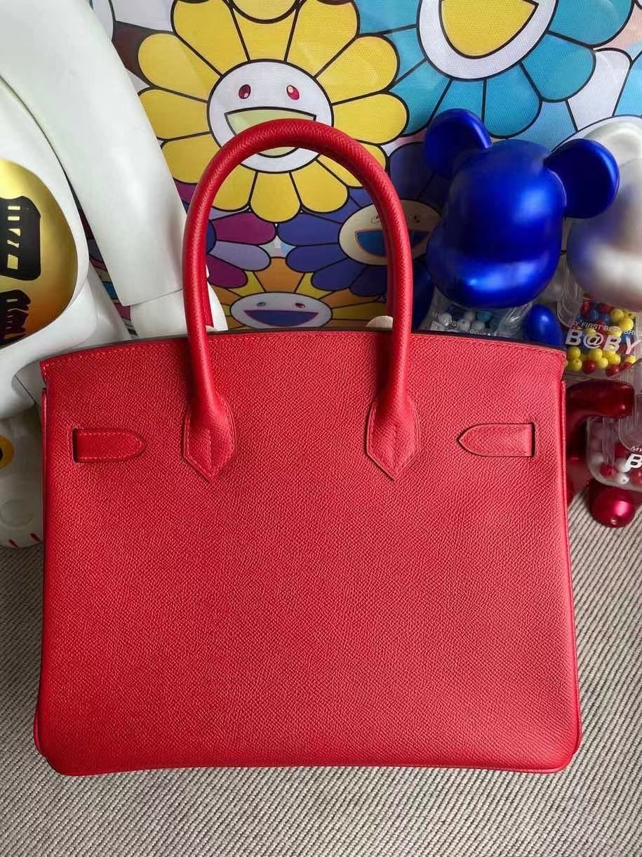 Hermes Birkin 30cm Q5 Rose casaque 國旗紅 Epsom 掌紋皮 金扣