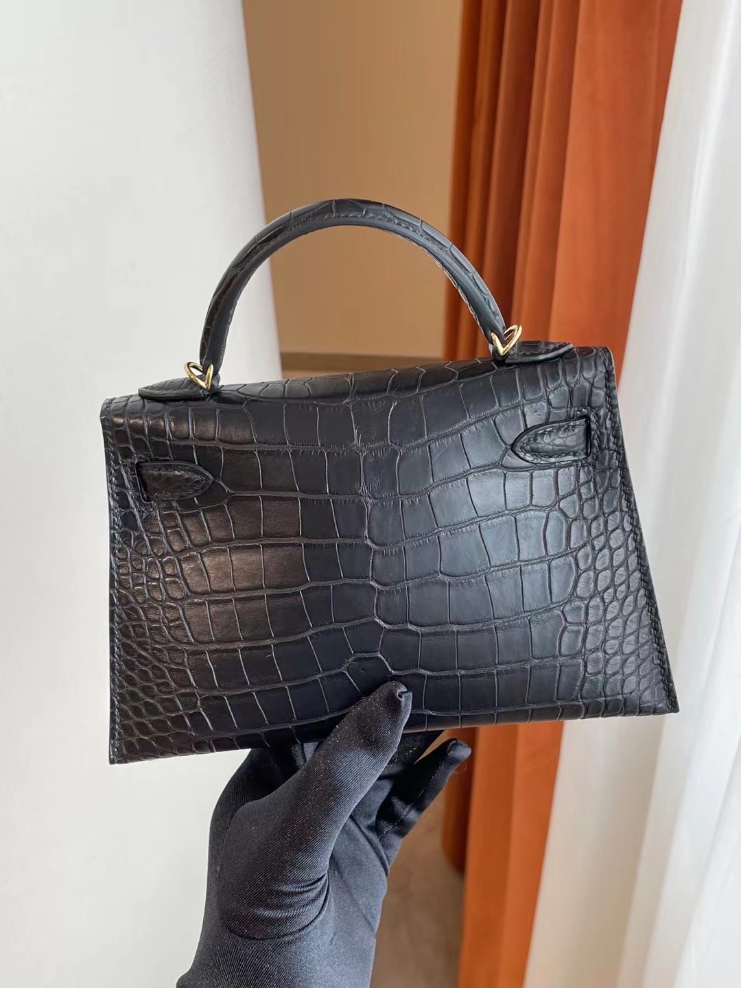 Hong Kong Hermes Mini kelly II 2代 89 Noir 黑色 Matte Alligator Crocodile