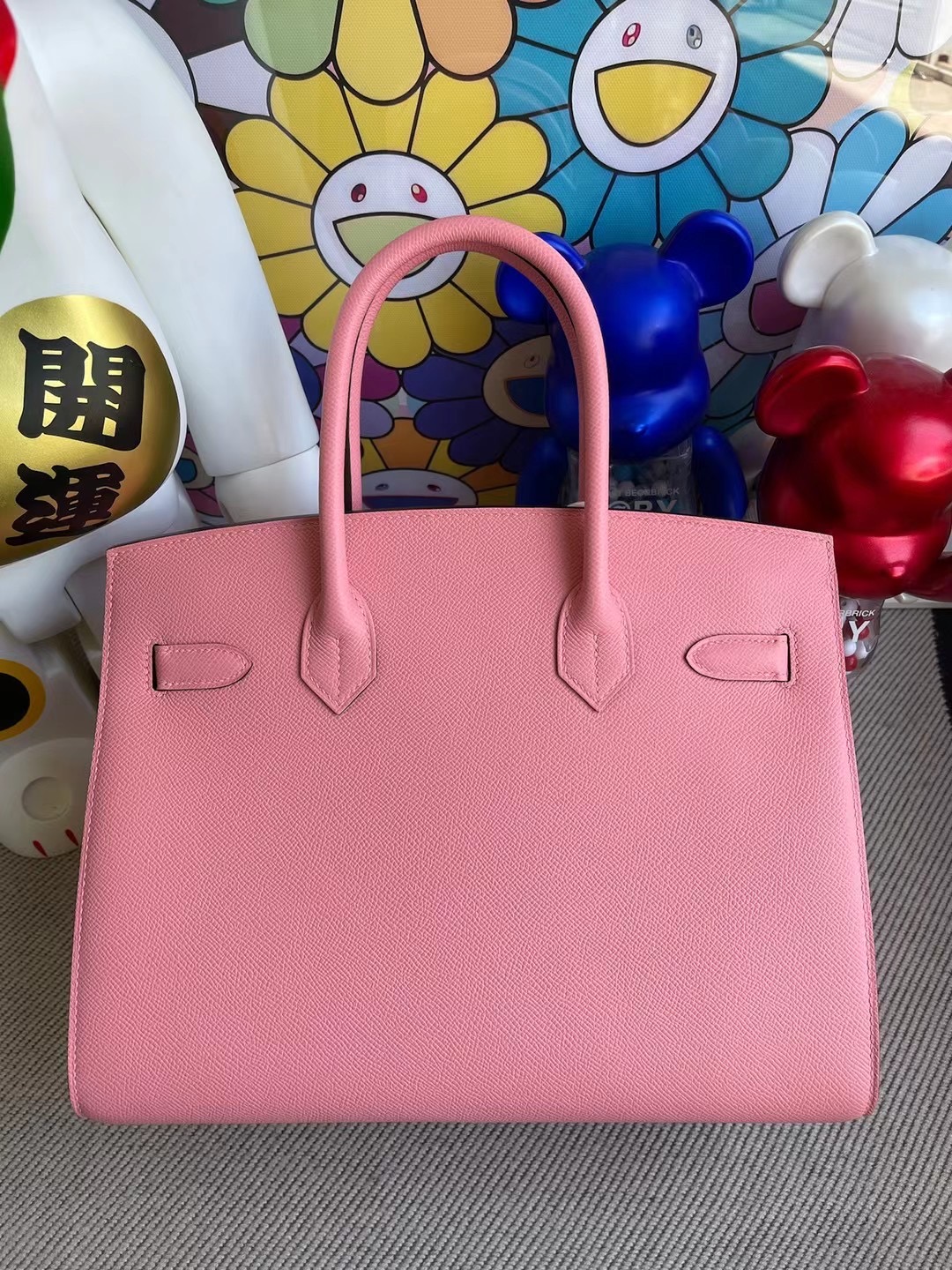 Hermes Birkin 30cm 1Q Rose Confetti 奶昔粉 Sellier 外縫 Epsom 銀扣 原廠皮革