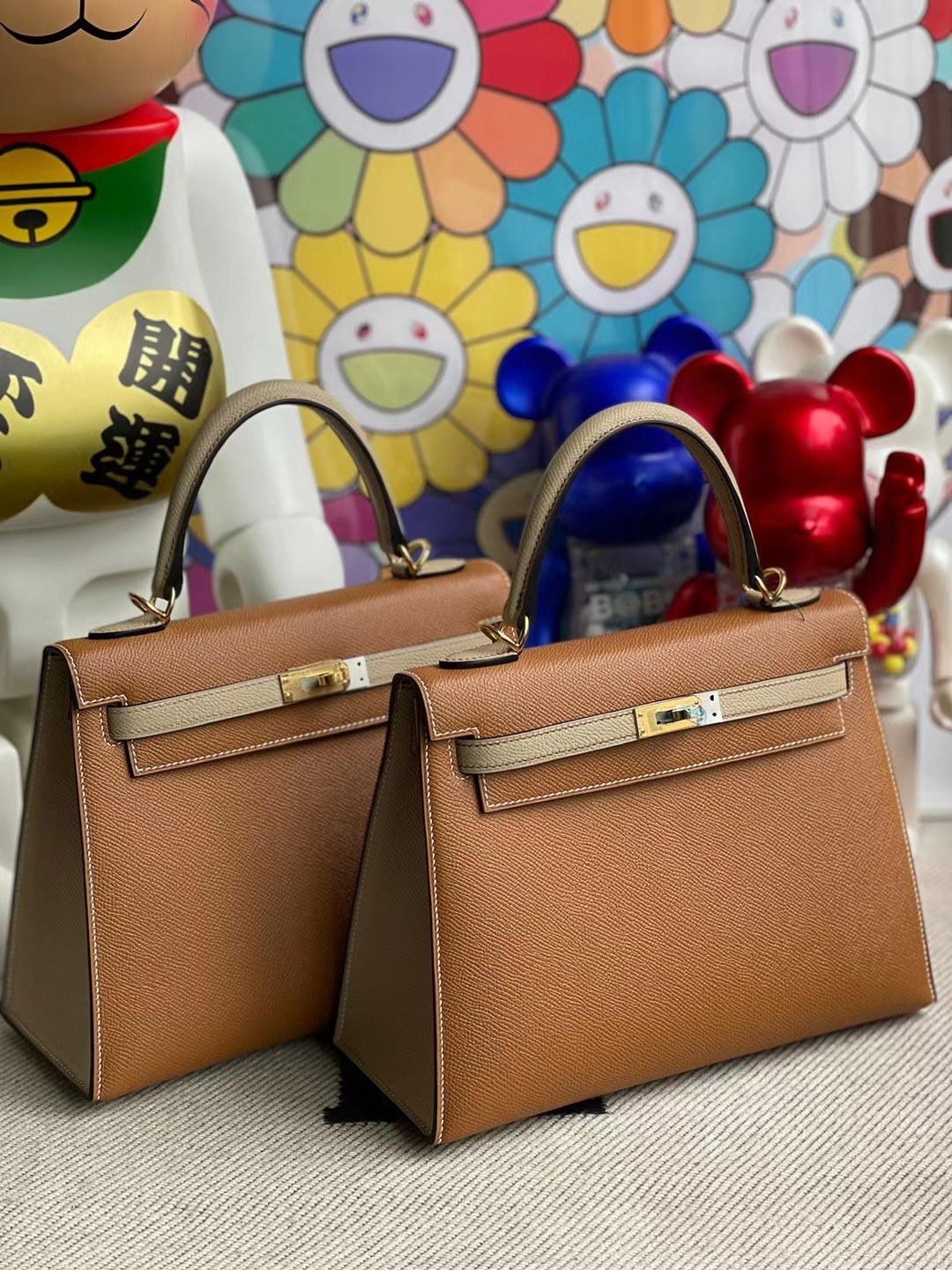 愛馬仕凱莉包 Hermes Kelly 25 Epsom 37 gold 金棕色/S2 Trench 風衣灰 金扣