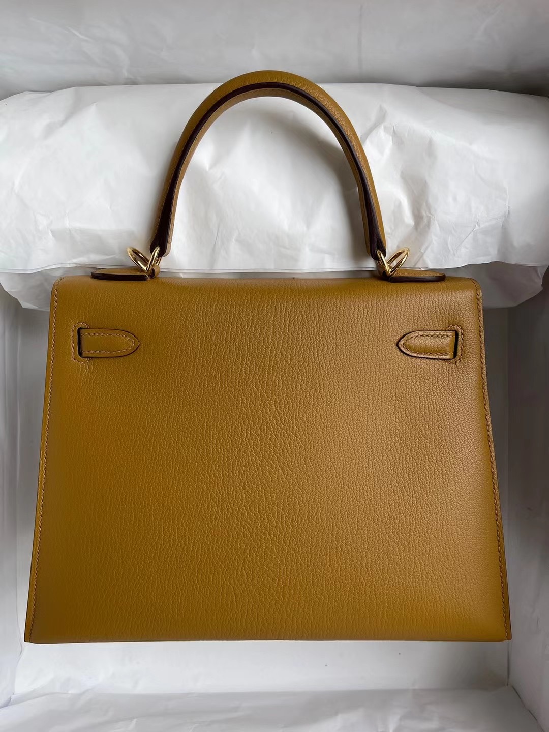 Hong Kong Hermes Kelly 25cm Chevre Mysore 2S sesame 芝麻色 金扣