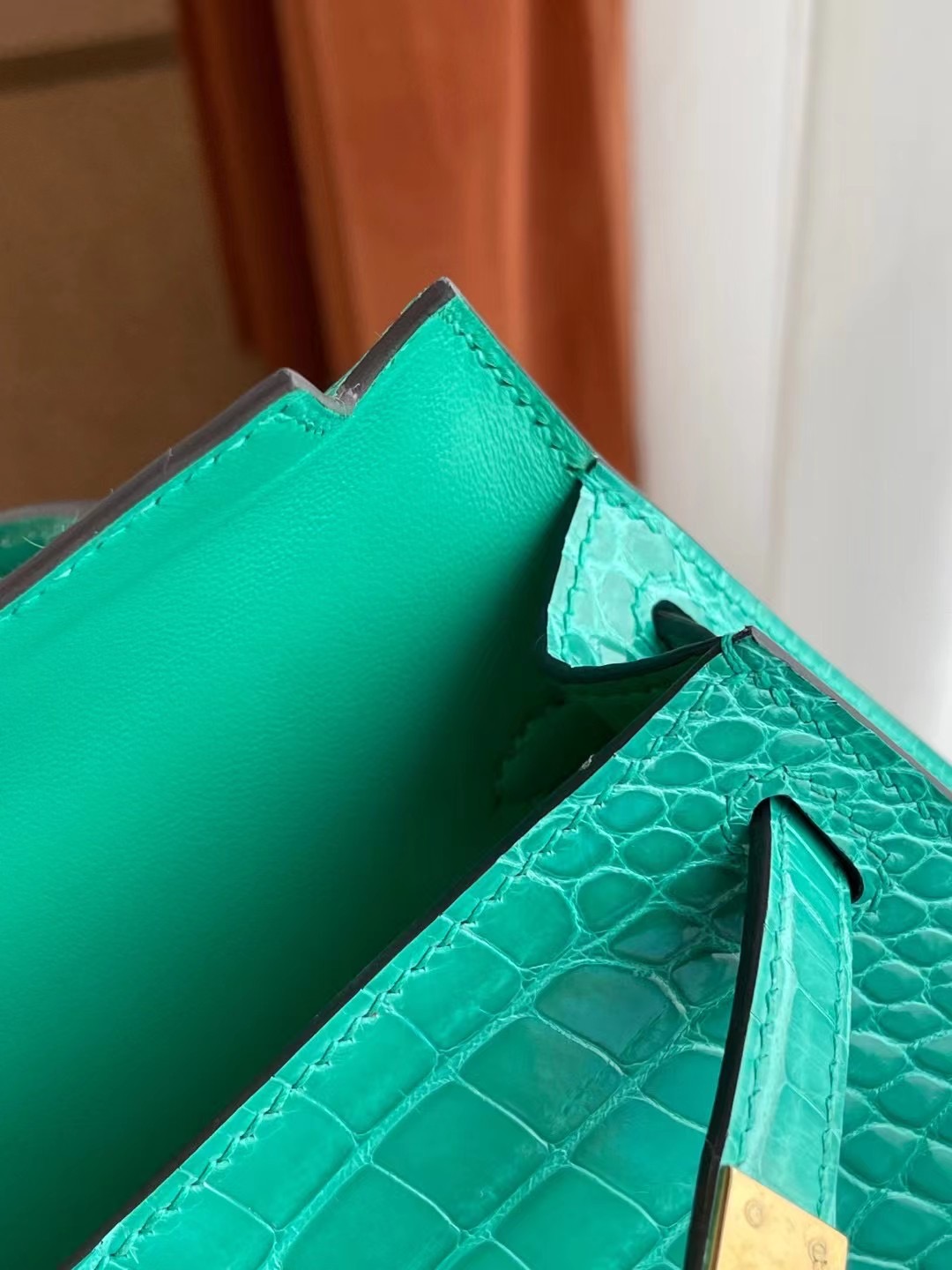 Hermes Kelly Mini II 2代 O6 Vert Jade 帝王綠 亮面美洲鱷魚 金扣