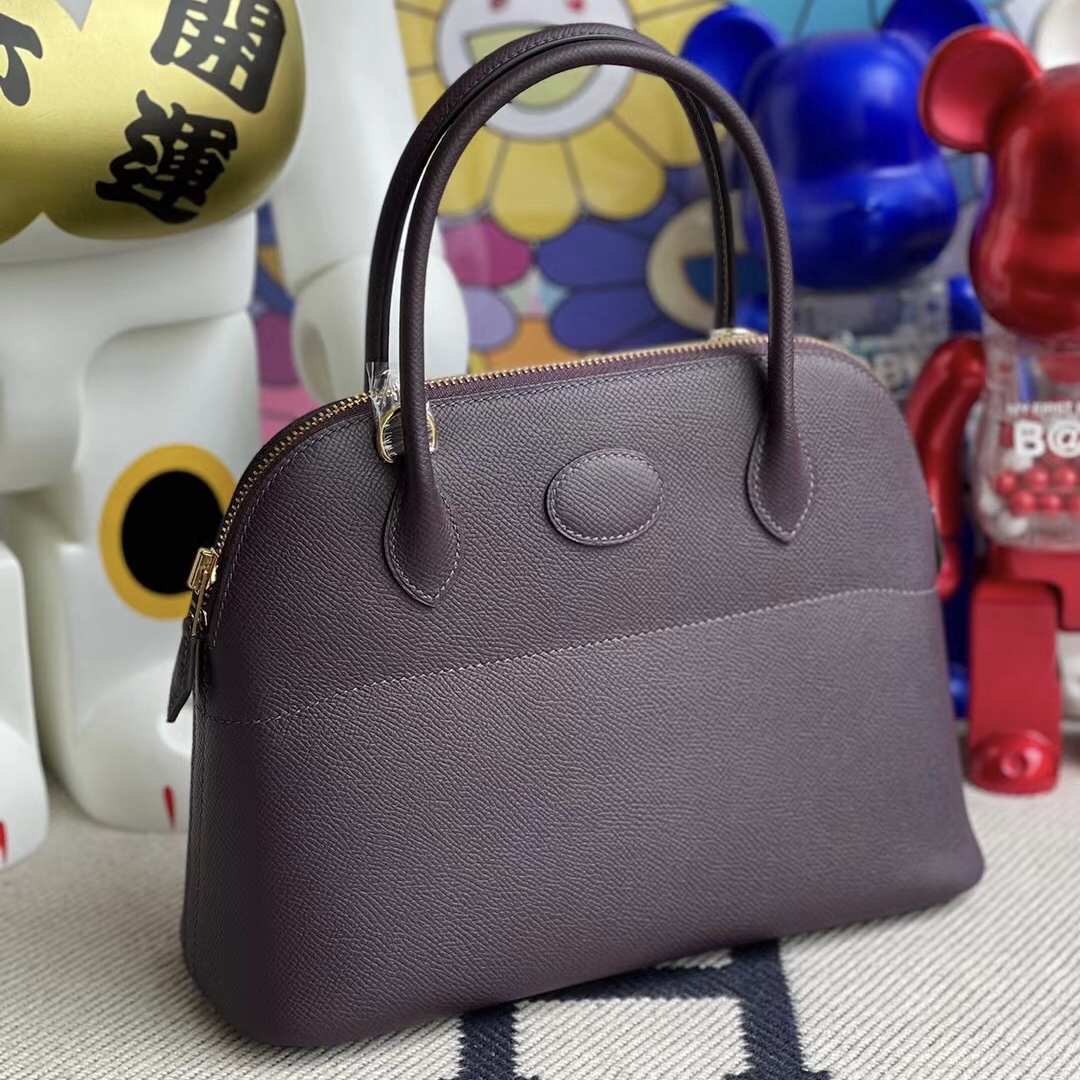 愛馬仕保齡球包價格 Hermes Bolide 27cm Epsom 59 Raisin 葡萄紫 金扣