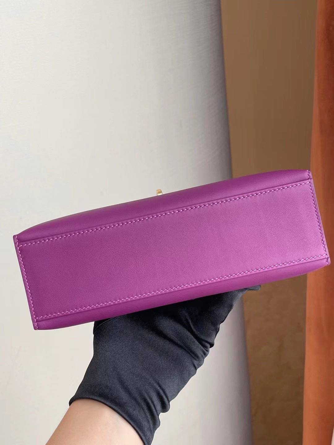 Hong Kong Hermes Mini Kelly Pochette Swift P9 Anemone 海葵紫 全手工縫製金扣