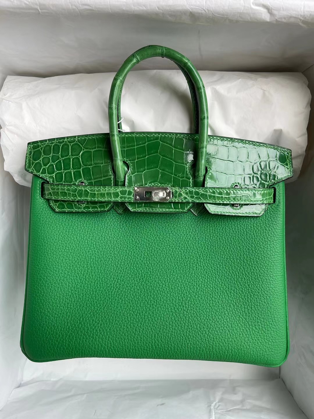 Hermes Birkin 25cm Touch 1L Cactus 仙人掌綠 銀扣 全手工蜜蠟線縫製