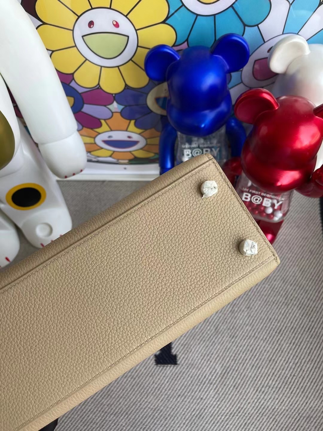 Hermes Kelly 25cm HSS Togo 外縫 S2 Trench 風衣灰/37 gold 金棕色 金扣