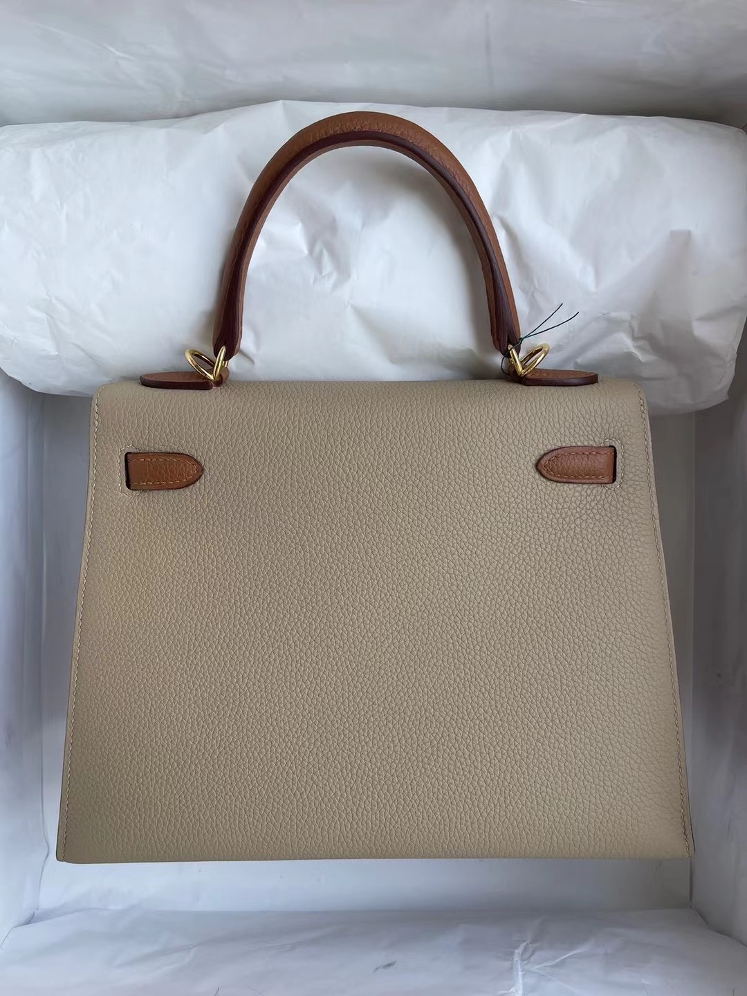 Hermes Kelly 25cm HSS Togo 外縫 S2 Trench 風衣灰/37 gold 金棕色 金扣