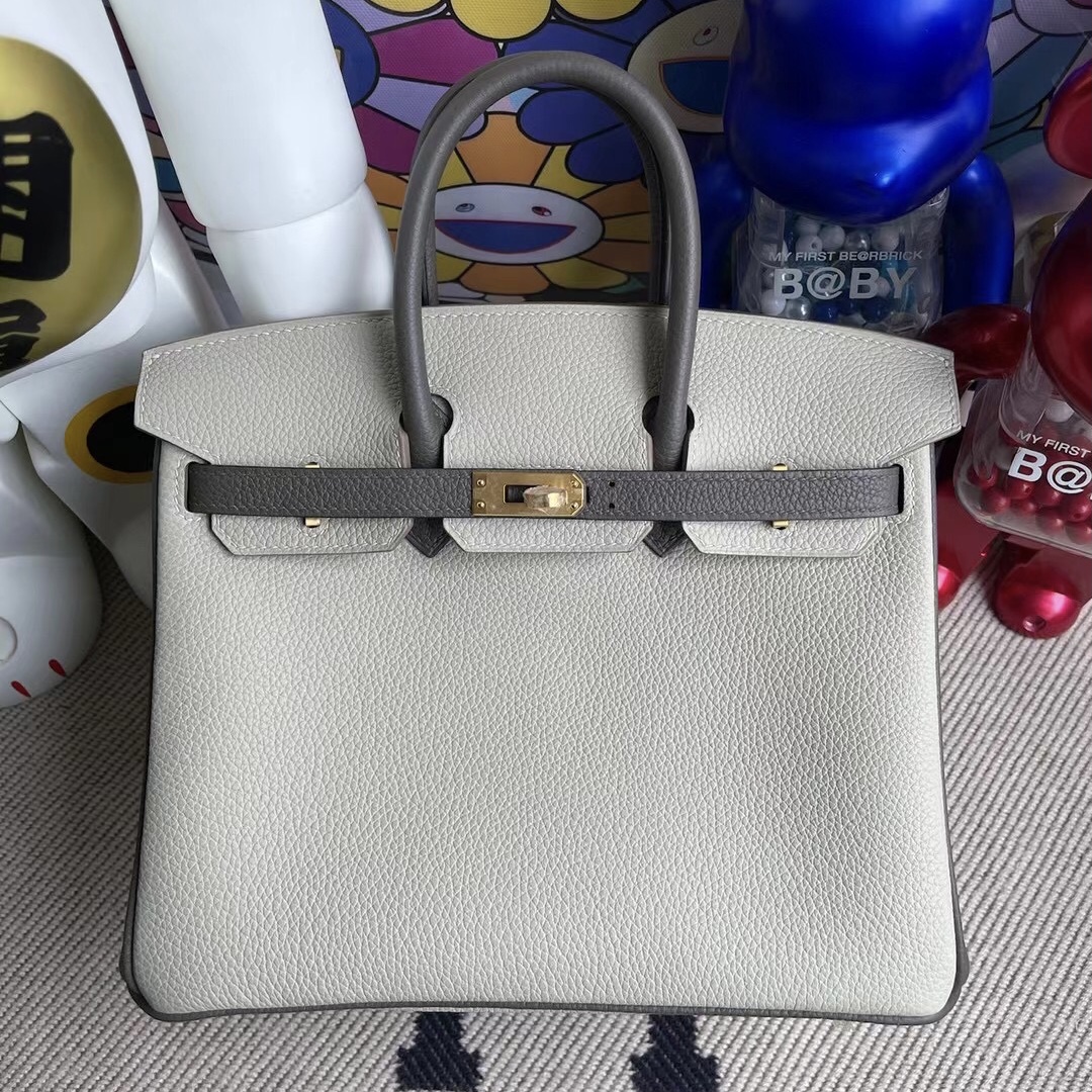 Hermes Birkin 25cm Togo 80 Gris Perle 珍珠灰 /M8 Gris Asphalte 瀝青灰 磨砂金扣