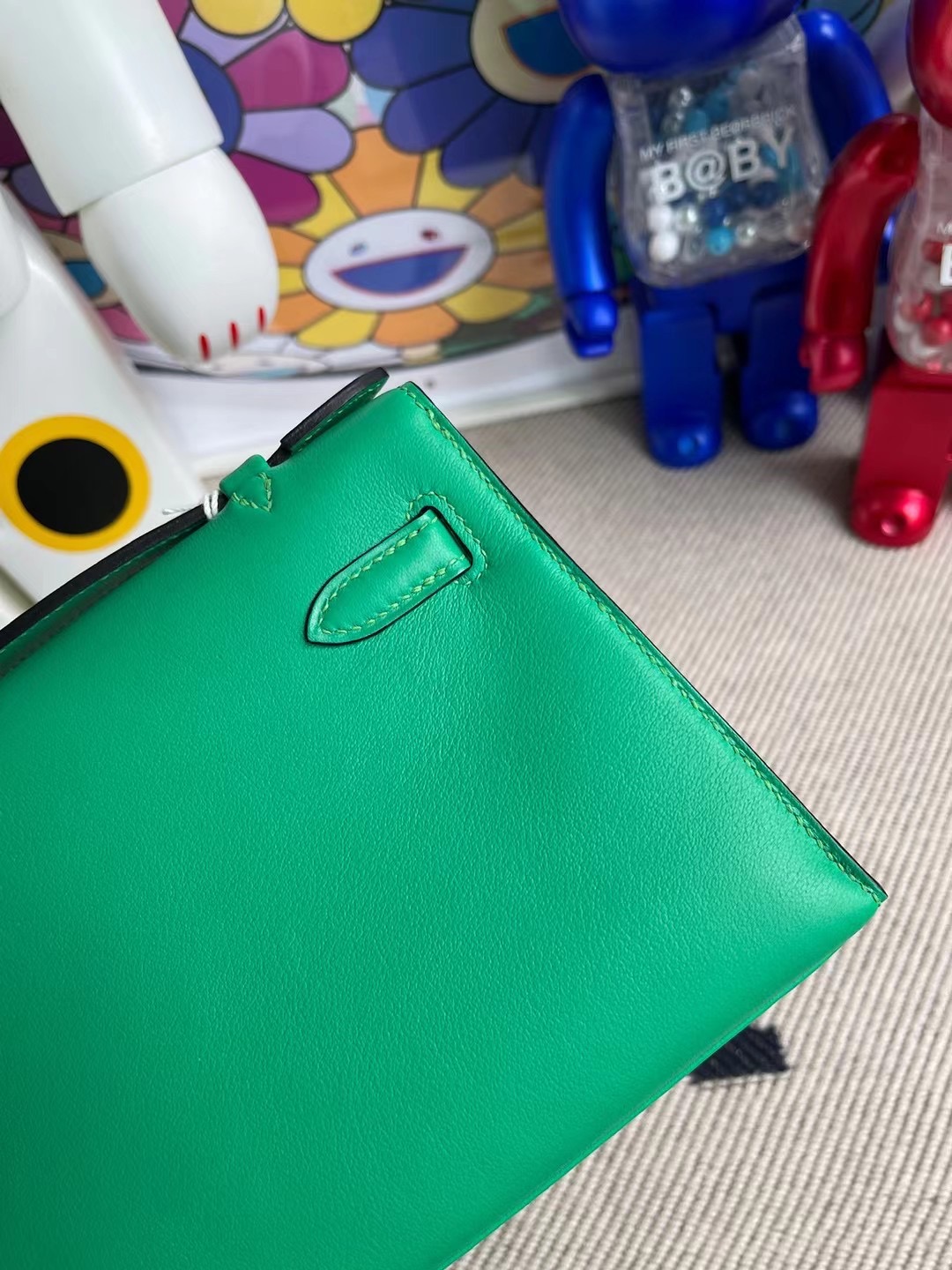 Hermes MiniKelly Pochette 22cm Swift 6W Menthe 薄荷綠 銀扣