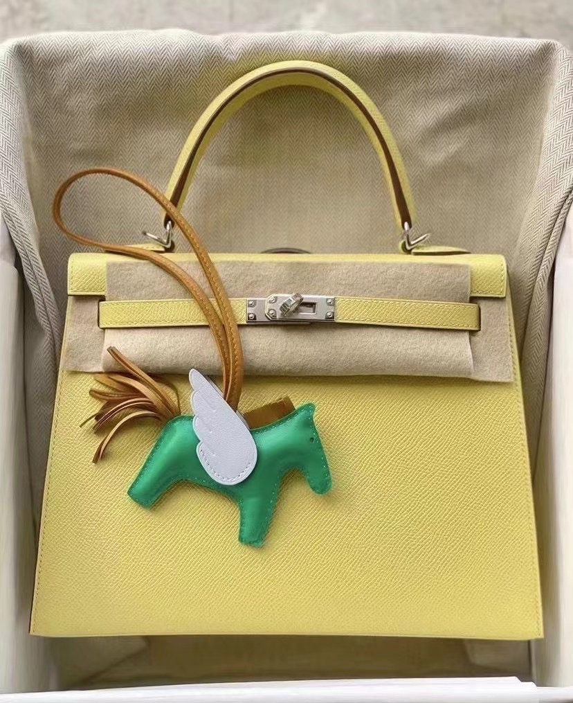 Hermes Kelly 25cm Epsom 1Z Jaune Poussin 小雞黃 銀扣