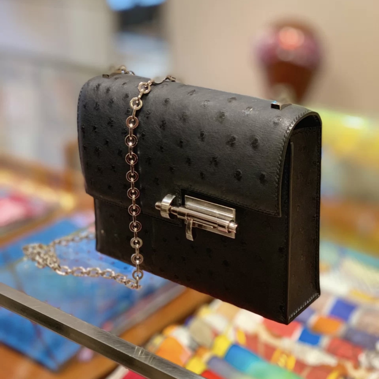 愛馬仕 Hermes Verrou Mini 89 Noir 黑色 Ostrich 禦用原廠kk南非鴕鳥皮 銀扣