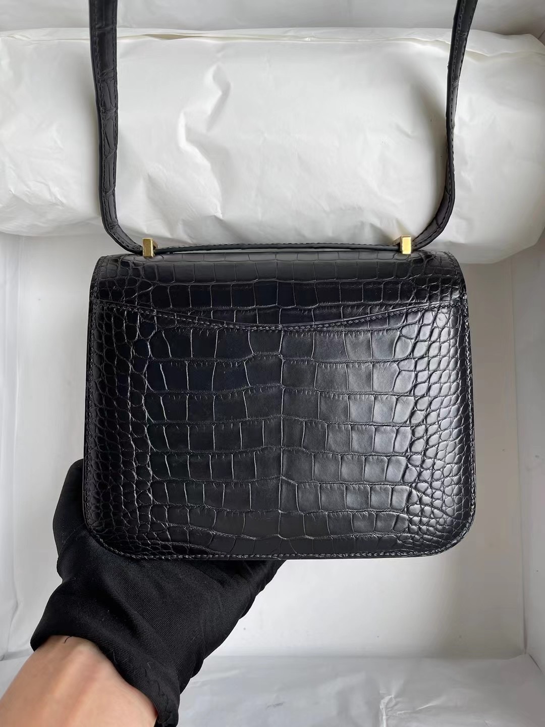 Hermes Constance 19 Matte Alligator Crocodile 霧面美洲鱷魚 89 Noir 黑色 金扣