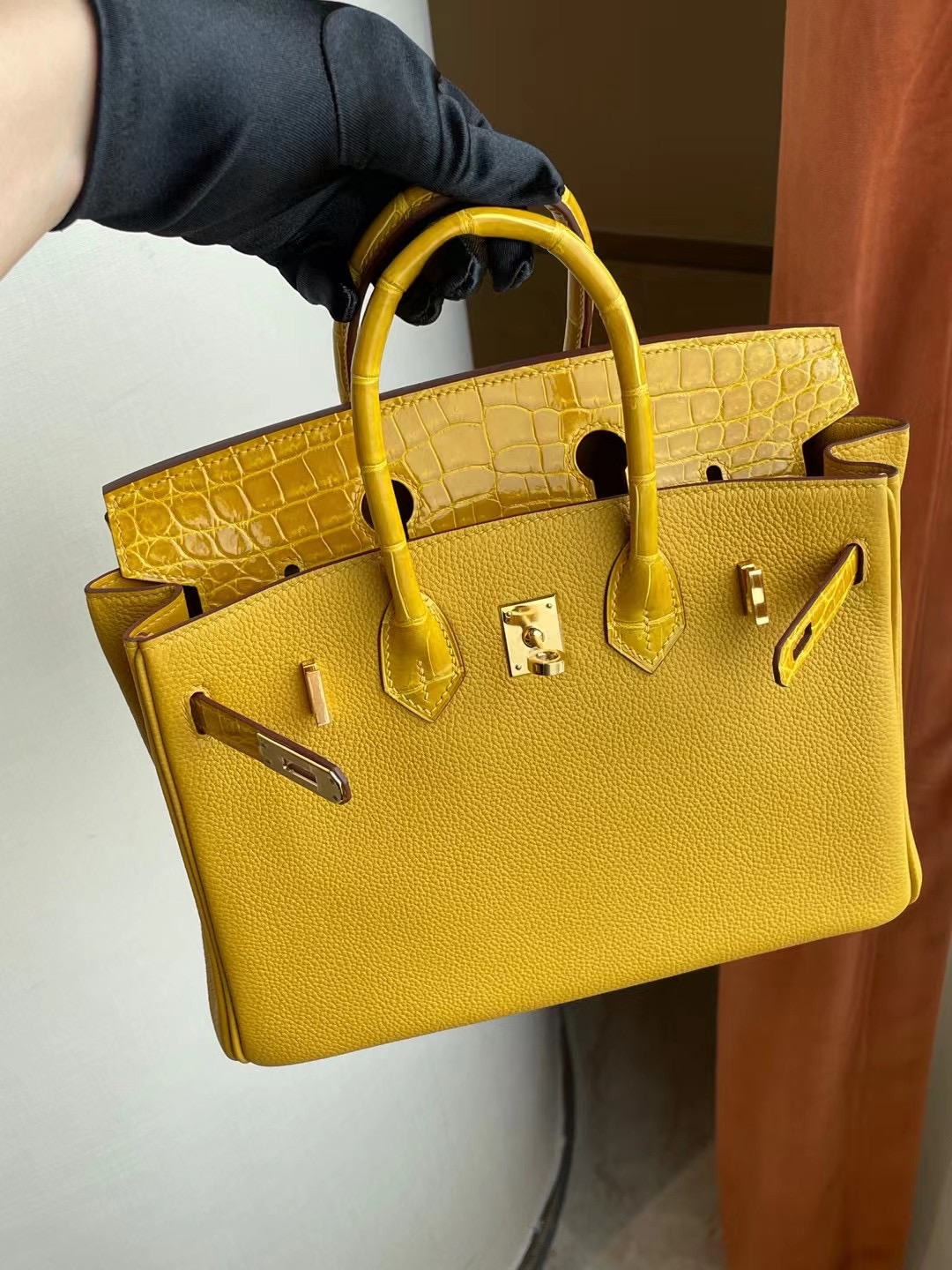 愛馬仕鉑金包價格 Hermes Birkin 25cm Touch Togo 9D Amber 琥珀黃 金扣