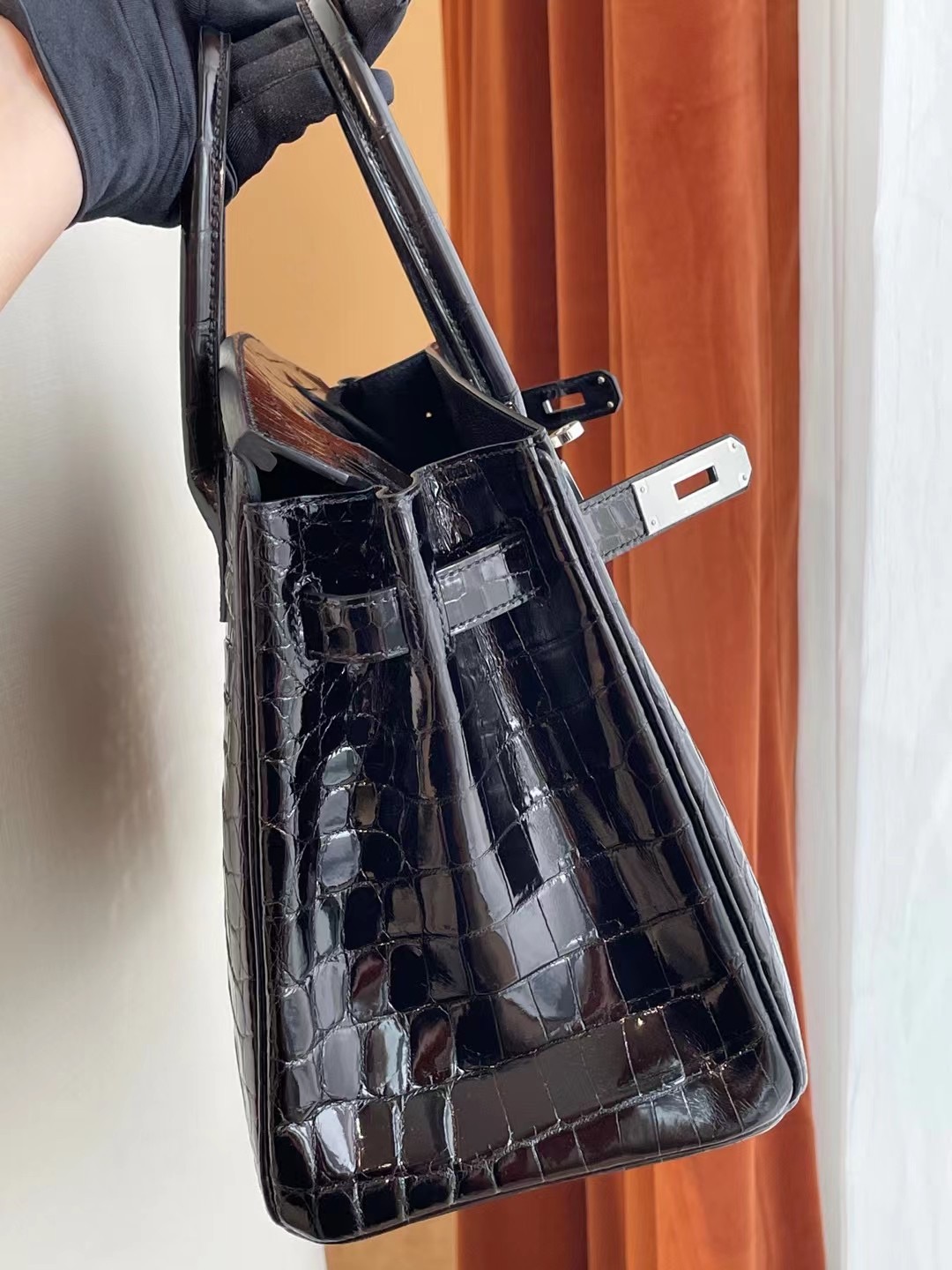 愛馬仕鉑金包 Hermes Birkin 30cm CK89 黑色 Noir HCP 禦用原裝尼羅鱷魚