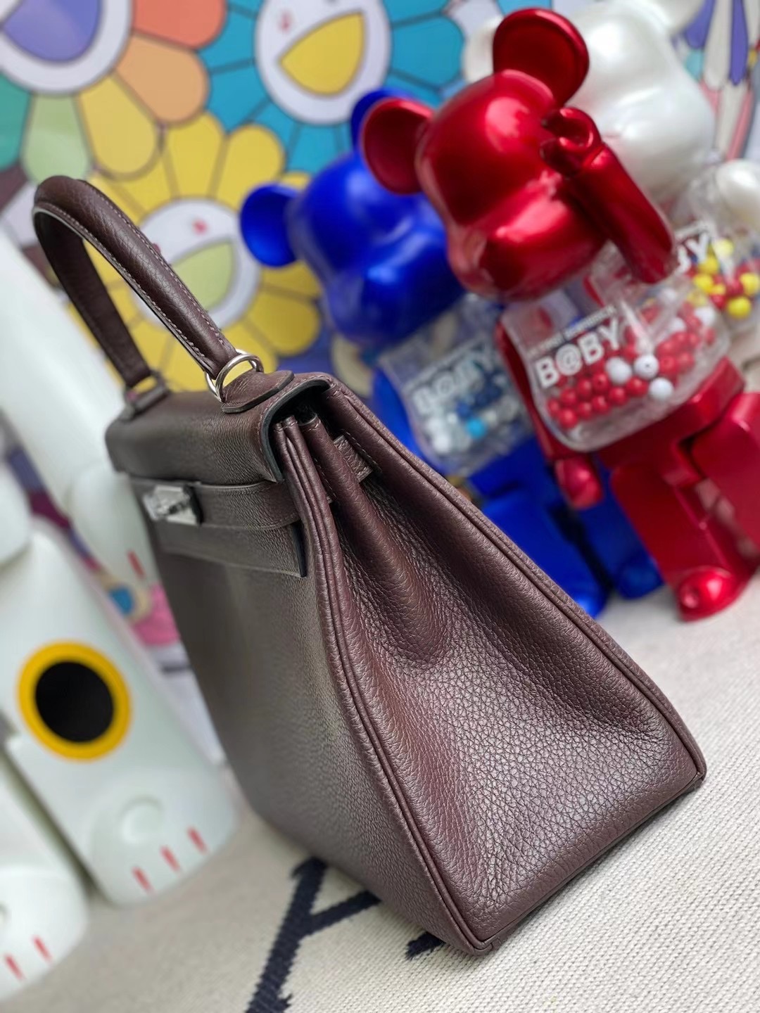 Hermes Kelly 28cm Togo CK47 Chocolate 原廠 Togo 小牛皮 銀扣