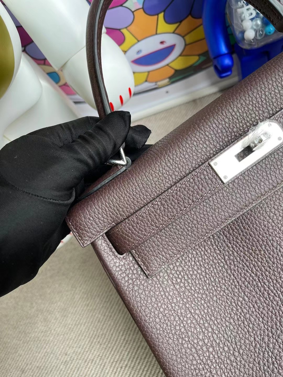 Hermes Kelly 28cm Togo CK47 Chocolate 原廠 Togo 小牛皮 銀扣