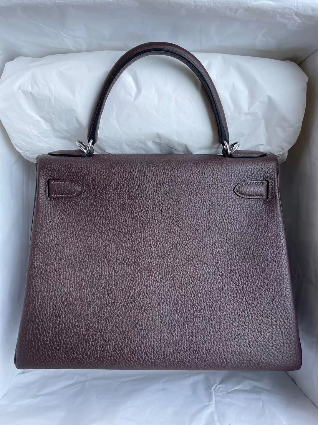 Hermes Kelly 28cm Togo CK47 Chocolate 原廠 Togo 小牛皮 銀扣