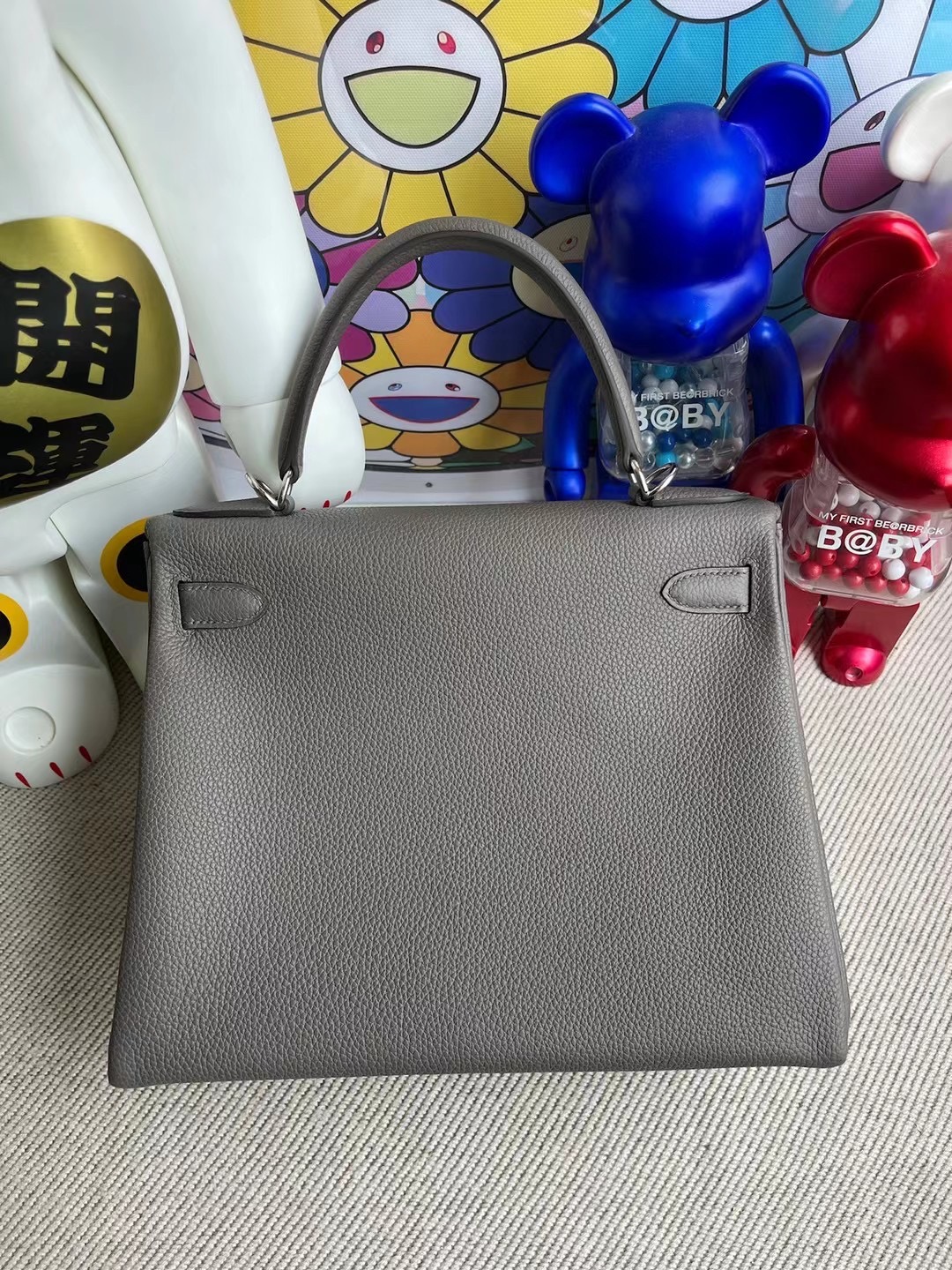 Hermes Kelly 28cm Togo 8F 錫器灰 Etain 原廠 Togo小牛皮 金扣 银扣