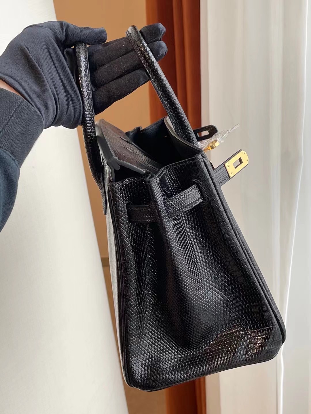 愛馬仕鉑金包價格及圖片 Hermes Birkin 25cm 89 Noir 黑色 Lizard 蜥蜴皮