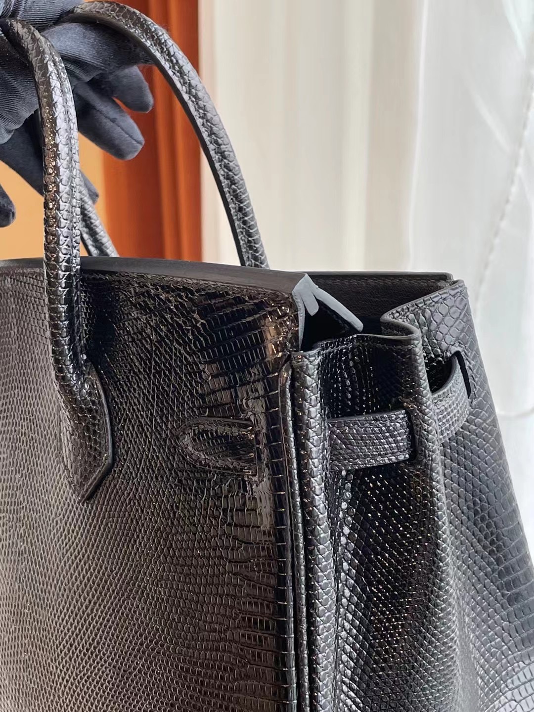 愛馬仕鉑金包價格及圖片 Hermes Birkin 25cm 89 Noir 黑色 Lizard 蜥蜴皮