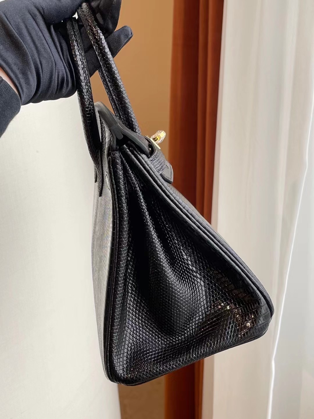 愛馬仕鉑金包價格及圖片 Hermes Birkin 25cm 89 Noir 黑色 Lizard 蜥蜴皮