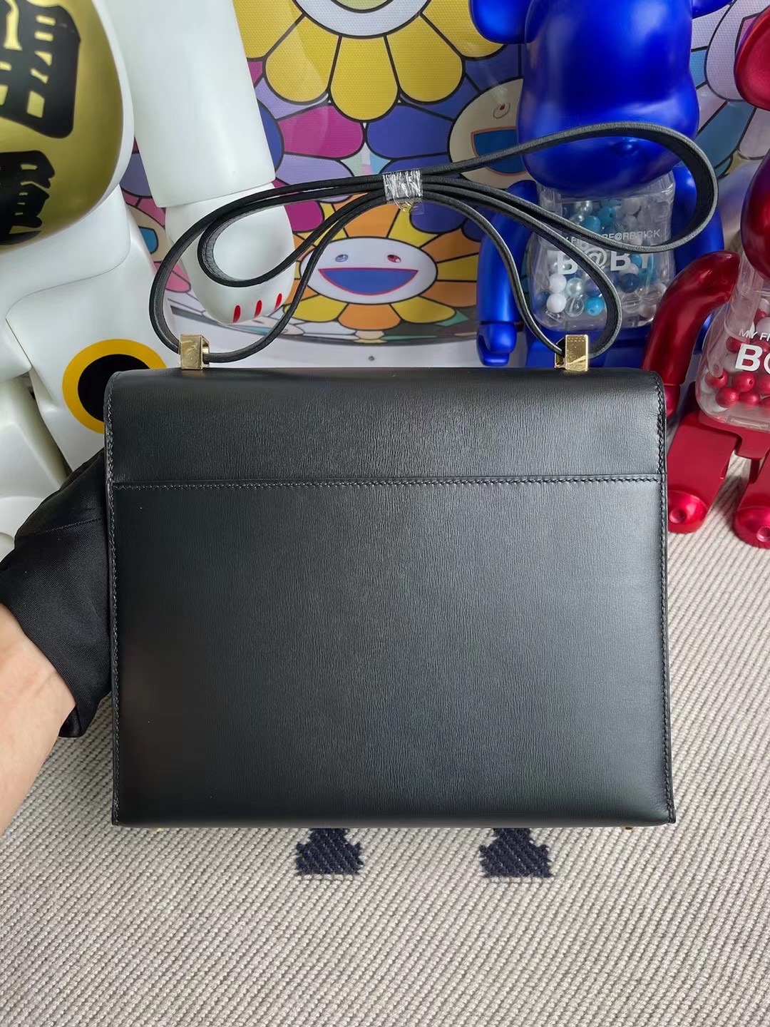 臺灣桃園市愛馬仕手槍包 Hermes Verrou 21cm Box 89 Noir 黑色 金扣