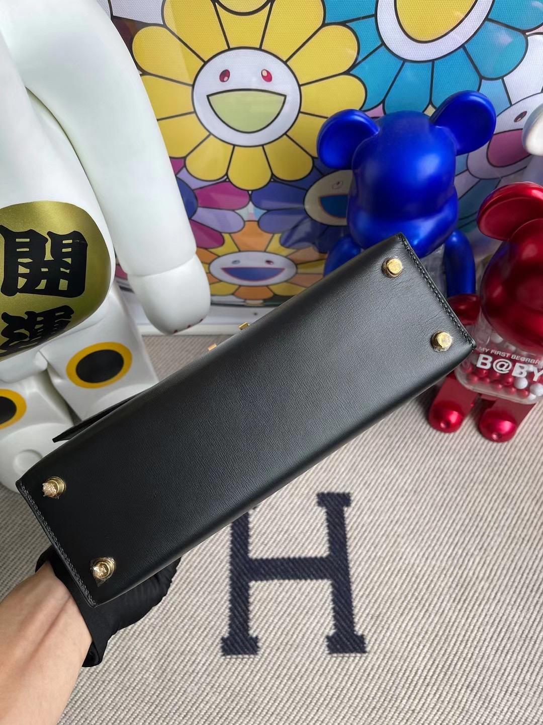 臺灣桃園市愛馬仕手槍包 Hermes Verrou 21cm Box 89 Noir 黑色 金扣