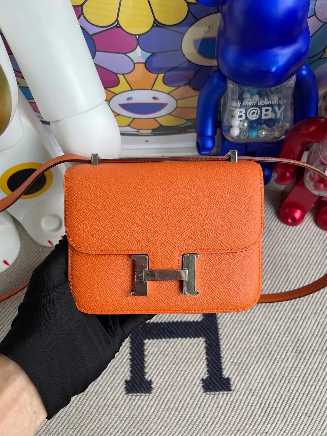 愛馬仕康斯坦斯包價格 Hermes Constance mini 14 Epsom 93 Orange 橙色 銀扣