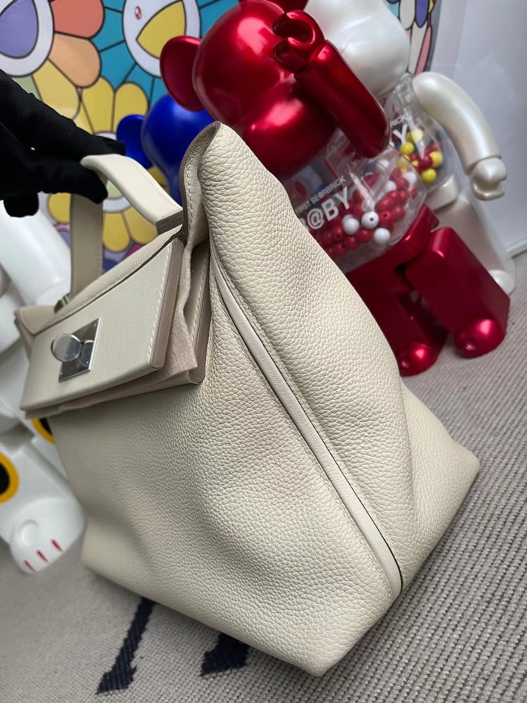 Hermes Kelly 24/24 29cm Maurice 拼 Swift 10 Craie 奶昔白全手工蜜蠟線縫製