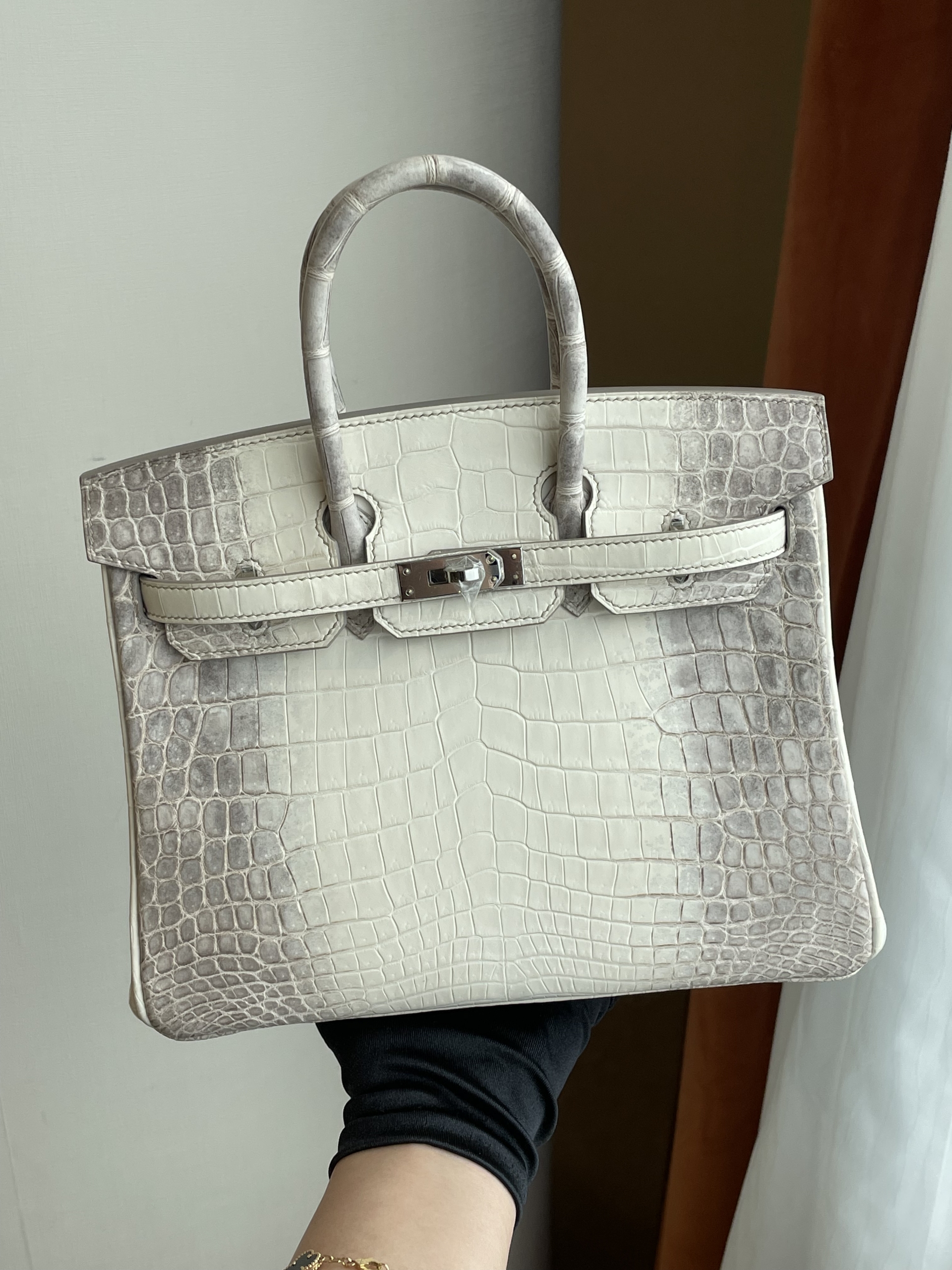 愛馬仕鉑金包 Hermes Birkin 25 喜馬拉雅 CK01 BLANC Niloticus Crocodile Himalayan