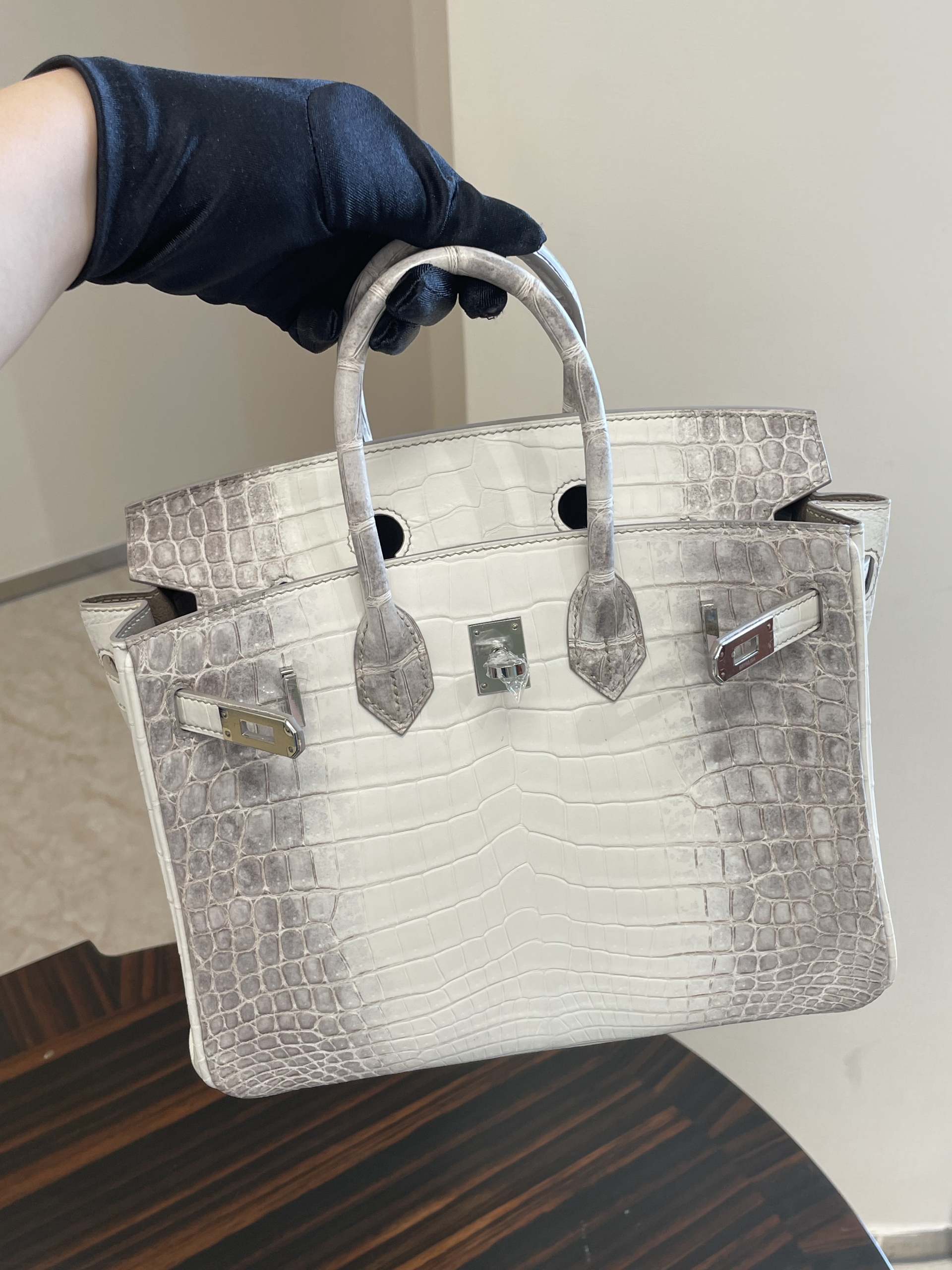 愛馬仕鉑金包 Hermes Birkin 25 喜馬拉雅 CK01 BLANC Niloticus Crocodile Himalayan