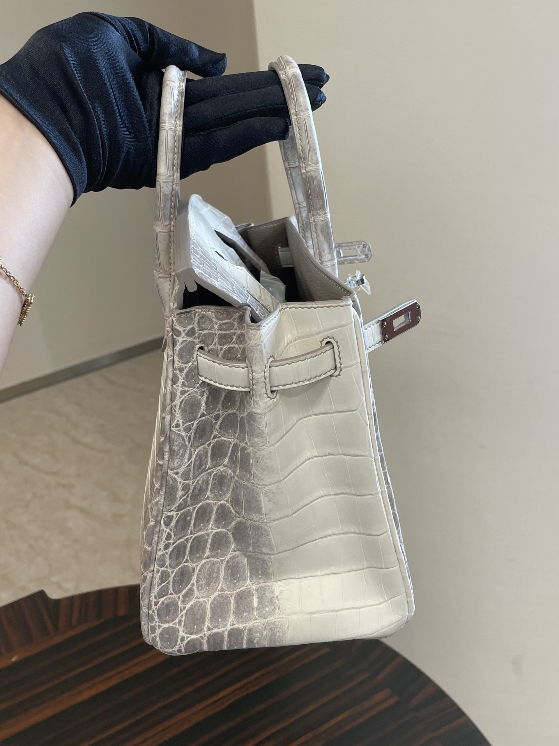 愛馬仕鉑金包 Hermes Birkin 25 喜馬拉雅 CK01 BLANC Niloticus Crocodile Himalayan