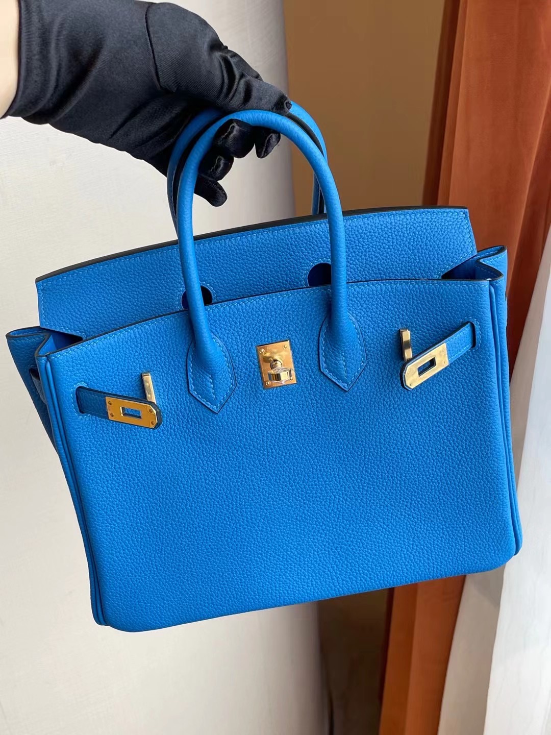 愛馬仕鉑金包 Hermes Birkin 25cm T7 Bleu Hydra 水妖藍 Togo 金扣