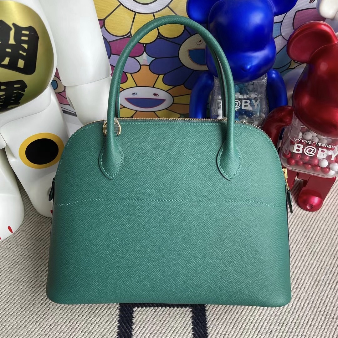 愛馬仕 Hermes Bolide 27cm Epsom Z6 孔雀綠 Malachite 全手工蜜蠟線縫製