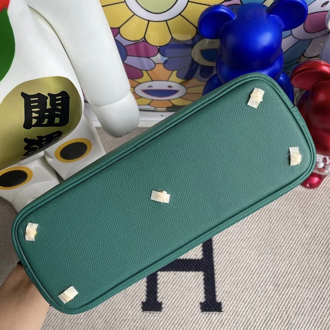 愛馬仕 Hermes Bolide 27cm Epsom Z6 孔雀綠 Malachite 全手工蜜蠟線縫製