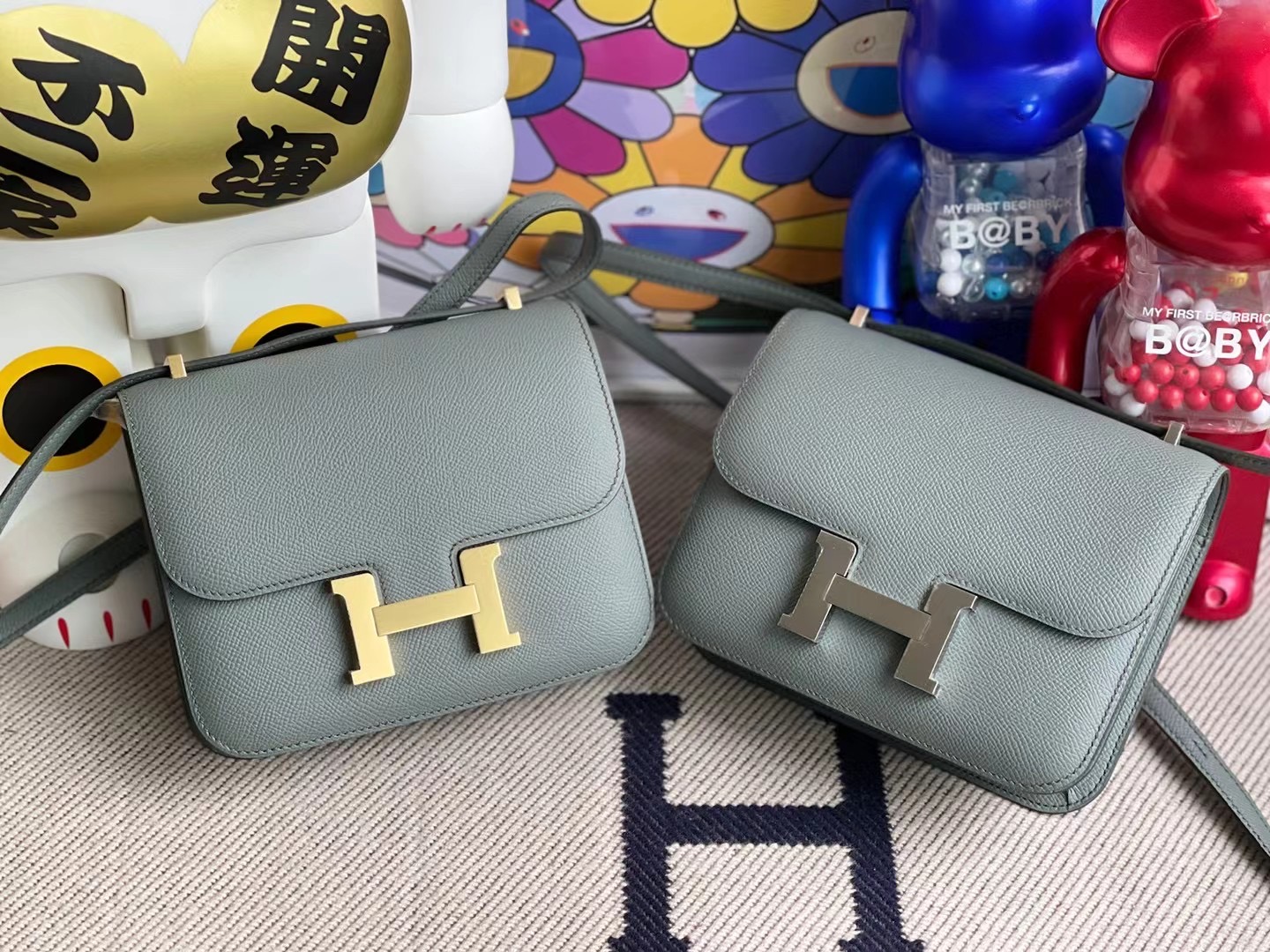 Hermes Constance 19 Epsom 55 Rouge H 63 Vert Amande 杏綠色