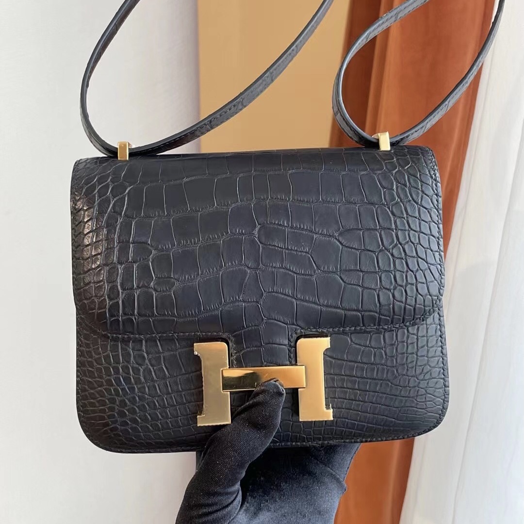 Hermes Constance 19 Matte Alligator Crocodile  89 Noir 黑色 霧面美洲鱷魚