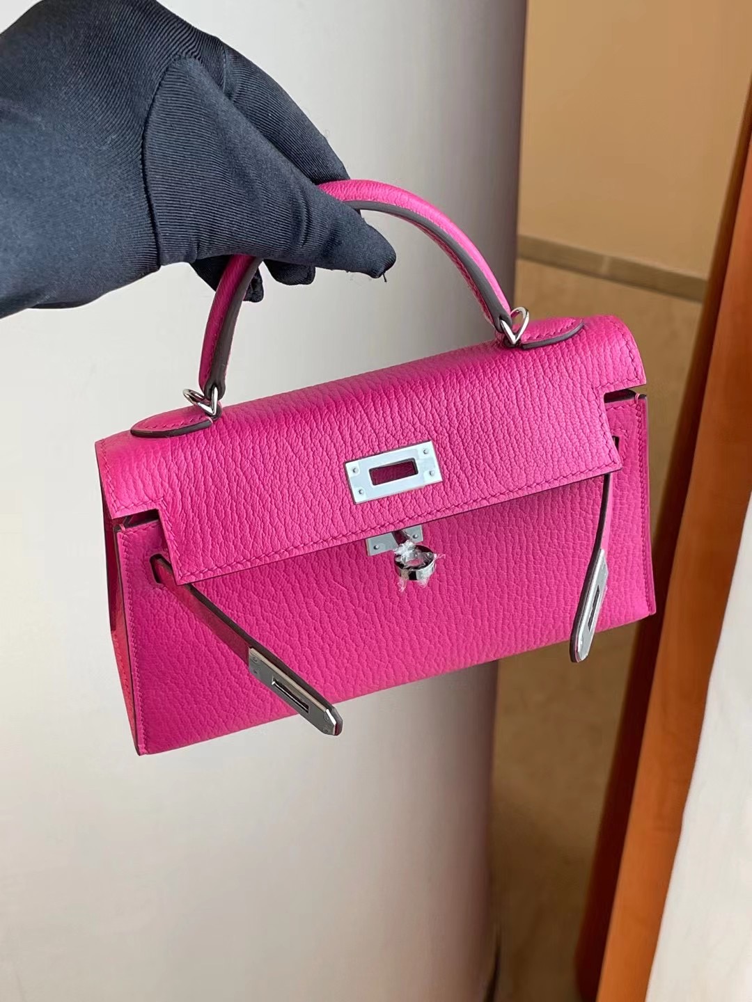 Hermes Kelly Mini Ⅱ 2代 E5 糖果粉 Rose Tyrien Chevre Mysore 進口山羊皮銀扣