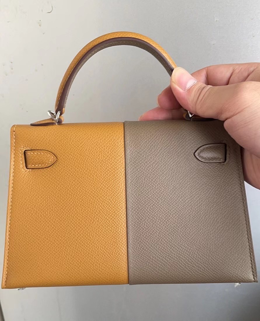 Hermes Kelly Mini Ⅱ 2代Epsom 2S sesame 芝麻色 18 Etoupe 大象灰銀扣