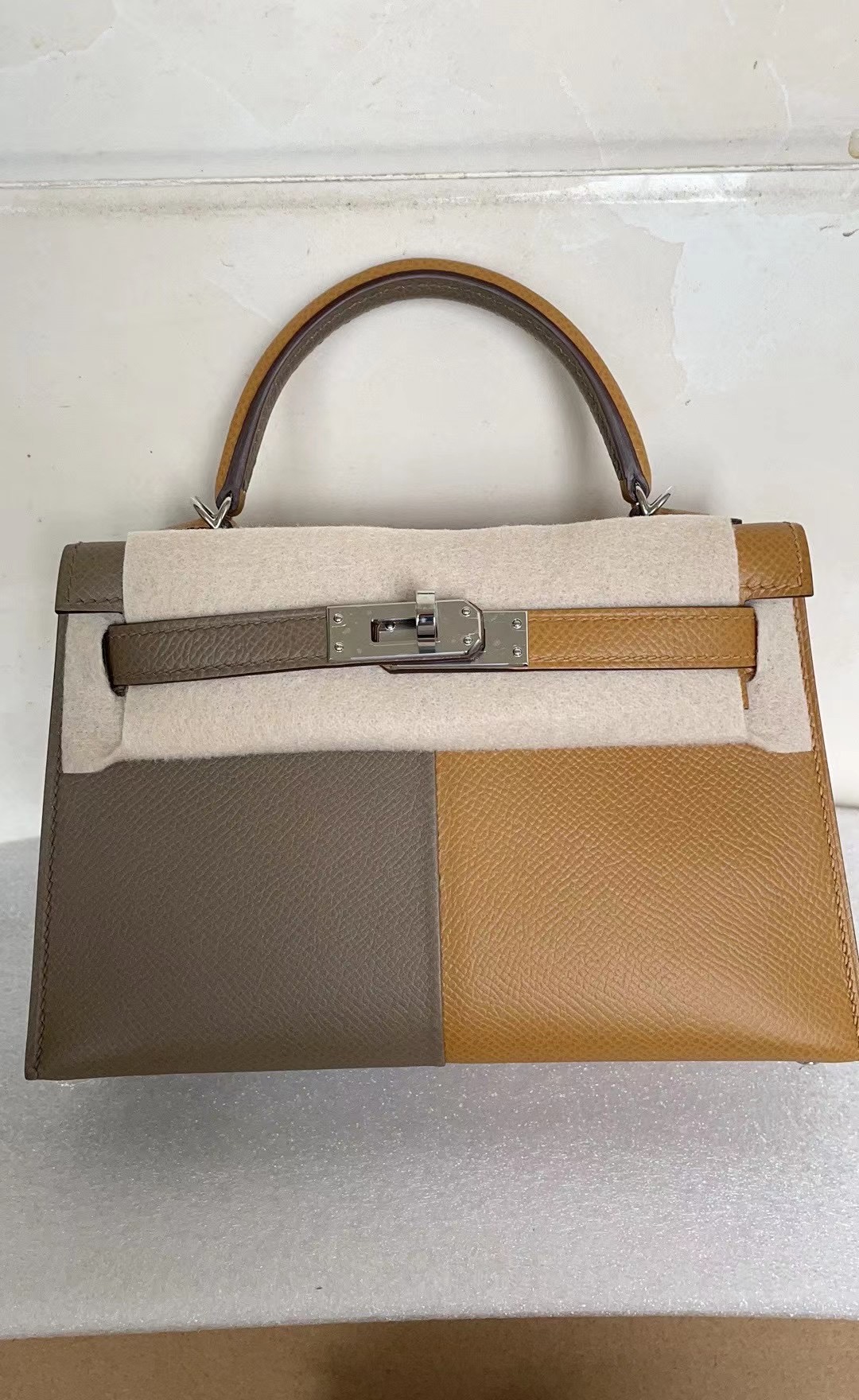 Hermes Kelly Mini Ⅱ 2代Epsom 2S sesame 芝麻色 18 Etoupe 大象灰銀扣