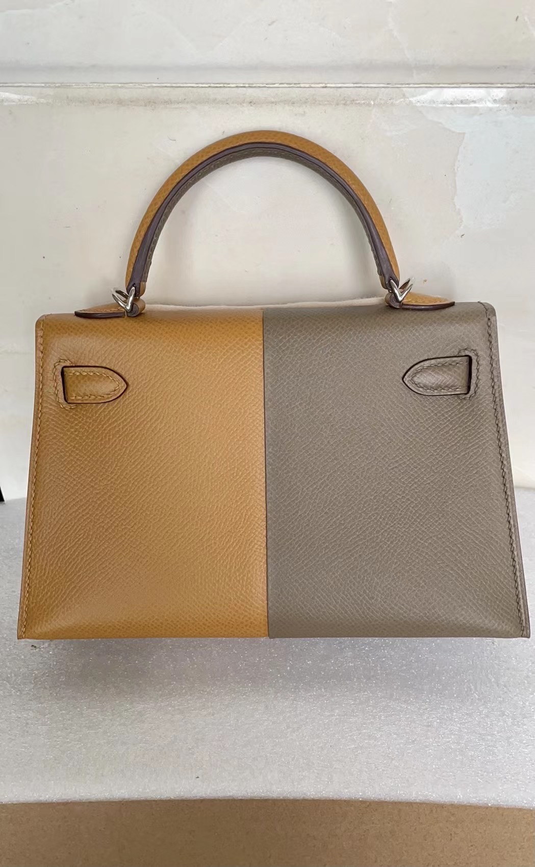 Hermes Kelly Mini Ⅱ 2代Epsom 2S sesame 芝麻色 18 Etoupe 大象灰銀扣