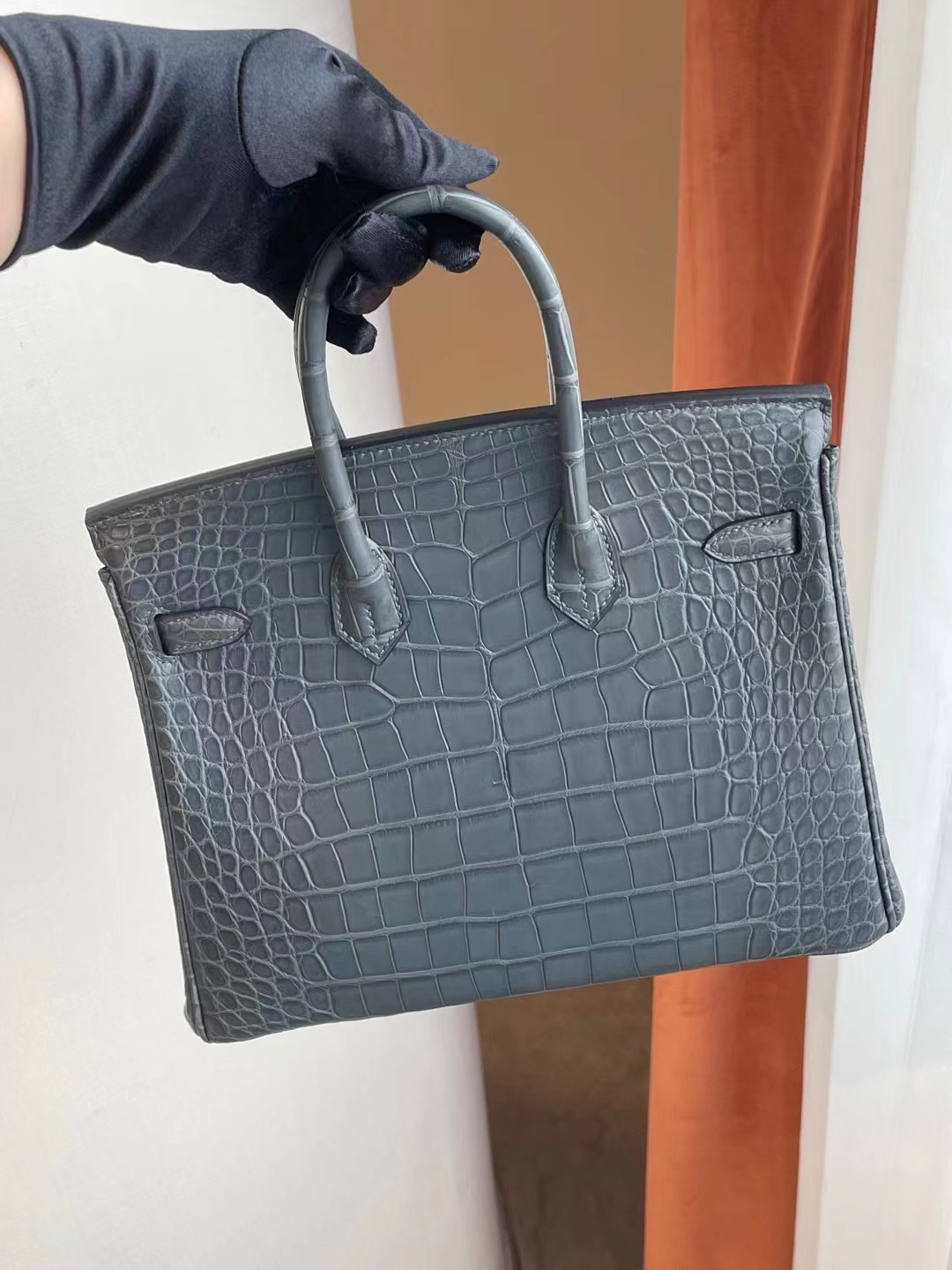 愛馬仕 Hermes Birkin 25cm 88 Graphite 石墨灰霧面方塊 美洲鱷魚金扣