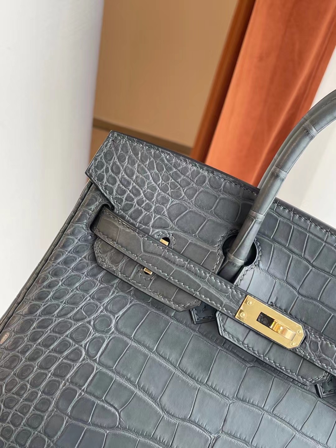 愛馬仕 Hermes Birkin 25cm 88 Graphite 石墨灰霧面方塊 美洲鱷魚金扣