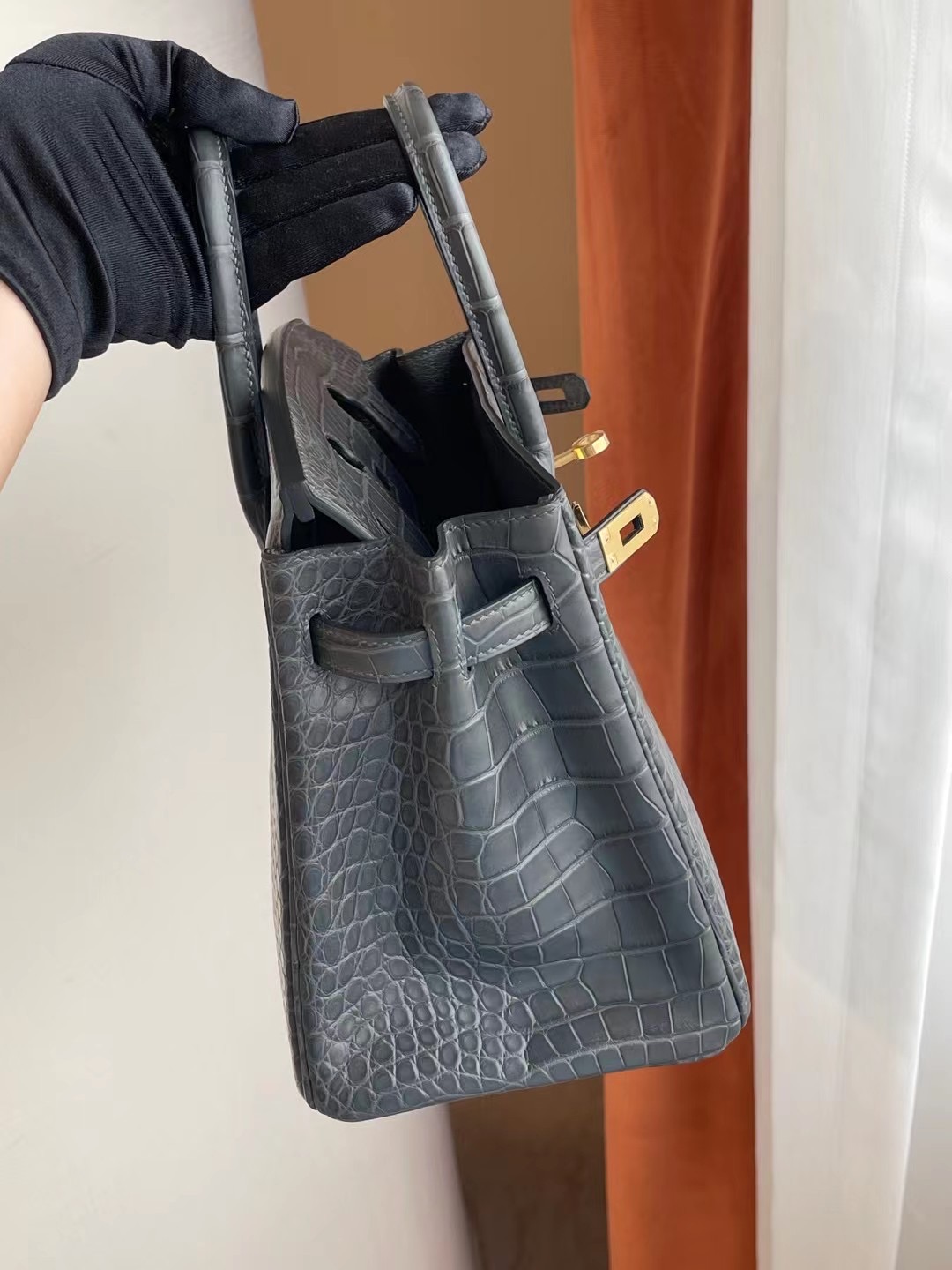 愛馬仕 Hermes Birkin 25cm 88 Graphite 石墨灰霧面方塊 美洲鱷魚金扣