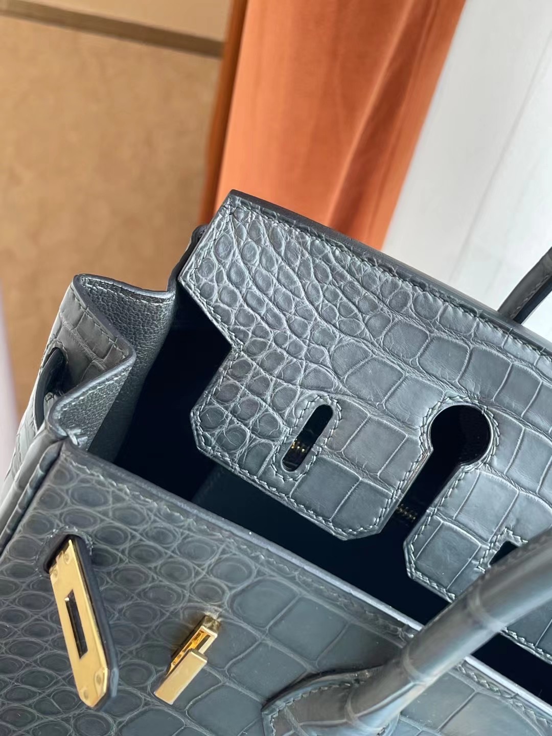 愛馬仕 Hermes Birkin 25cm 88 Graphite 石墨灰霧面方塊 美洲鱷魚金扣