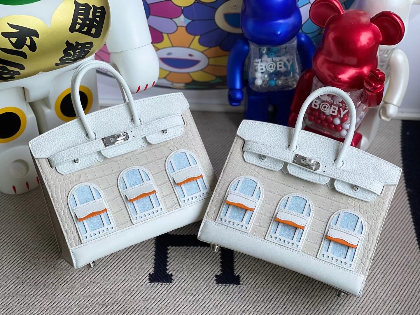 愛馬仕 小房子限量款 Hermes Birkin 20cm 外縫Sellier白色小房子銀扣